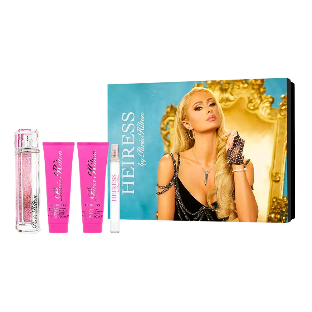 SET PARIS HILTON HEIRESS EDP 100ML, EDP 10ML, BODY LOTION 90ML, SHOWER GEL 90ML