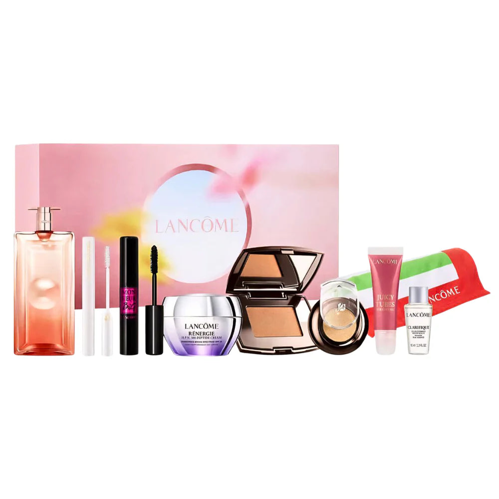 SET LANCOME IDOLE EDT 100ML TOALLA DE BAÑARSE Y MAQUILLAJE DE ALTA CALIDAD